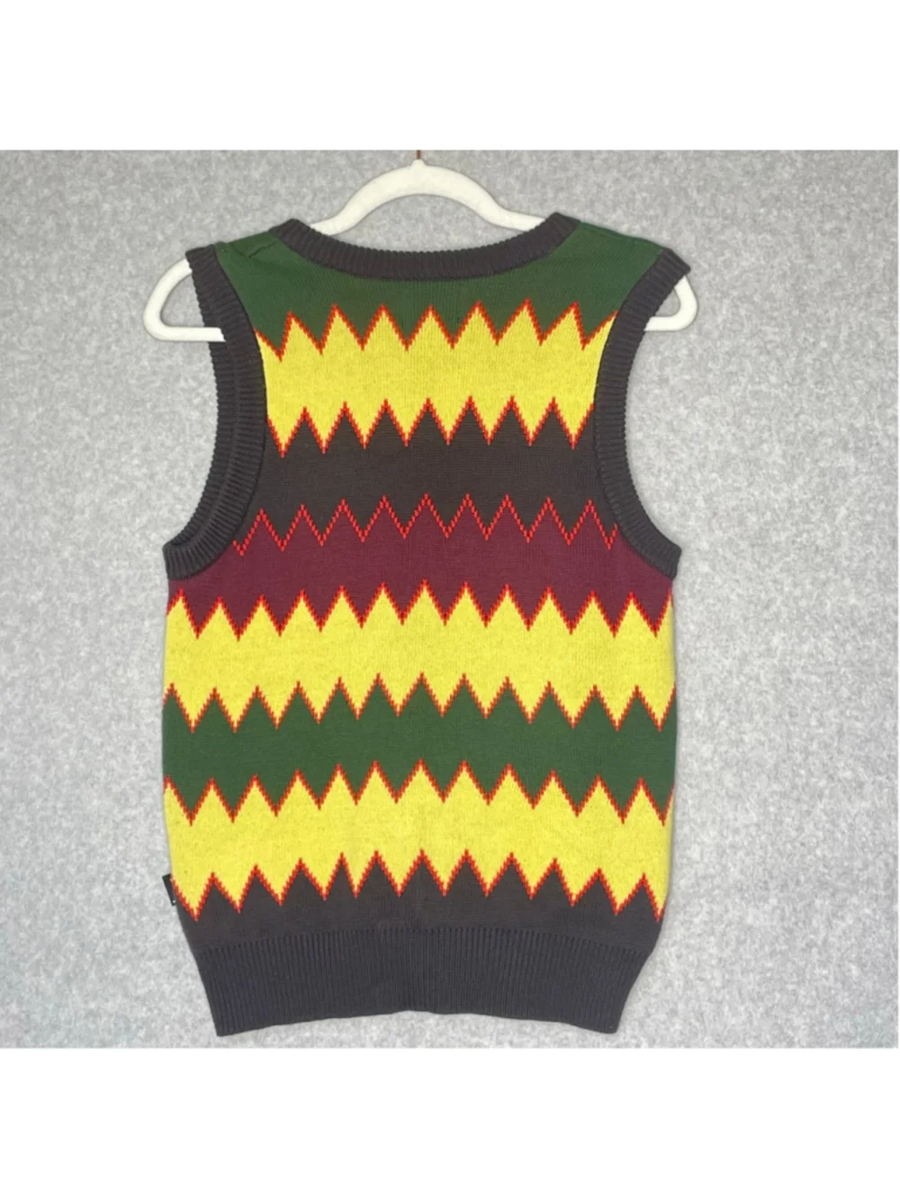 Stussy Men's Small Zig Zag Knit Sweater Vest